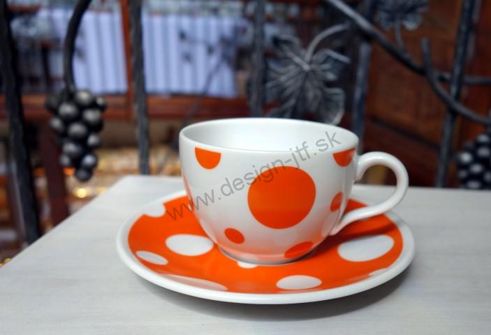 Sada 2 šálok s podšálkou 150 ml oranžová