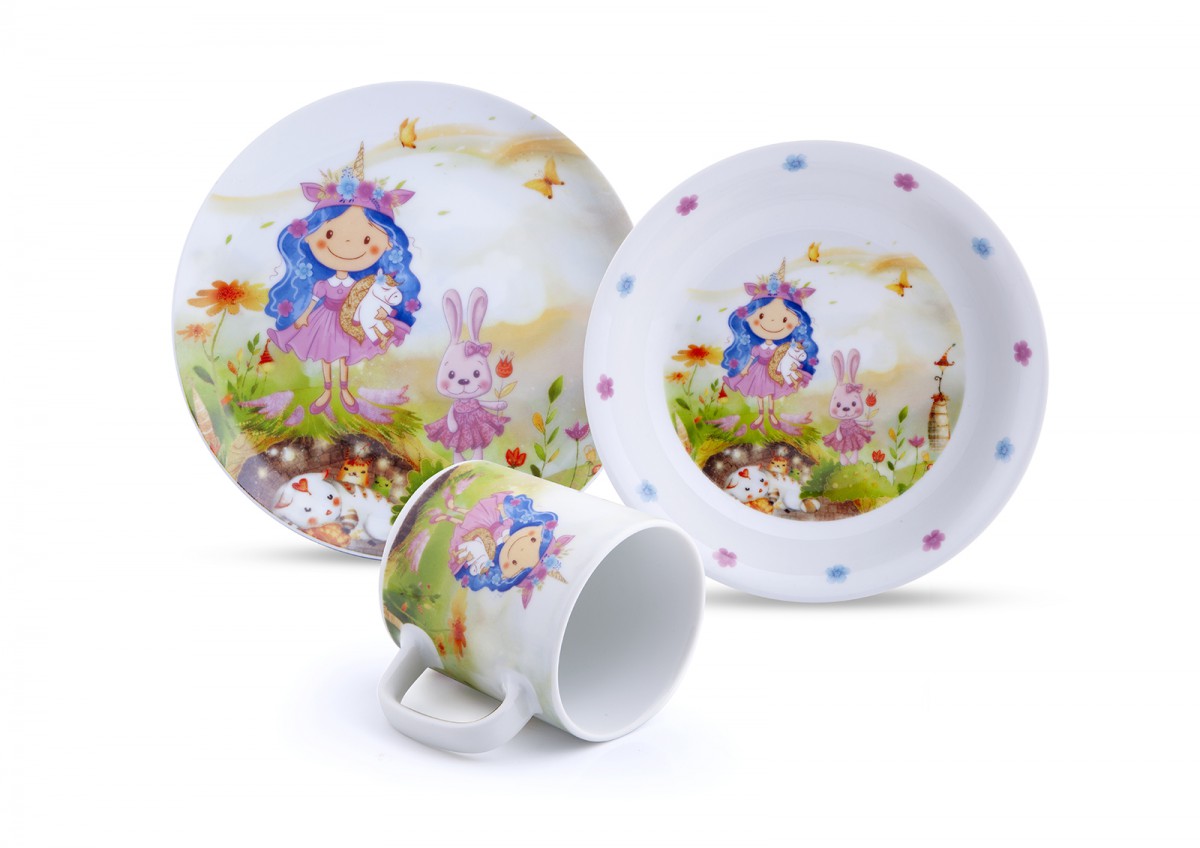 Detská súprava porcelánu PRINCEZNÁ 3-dielna