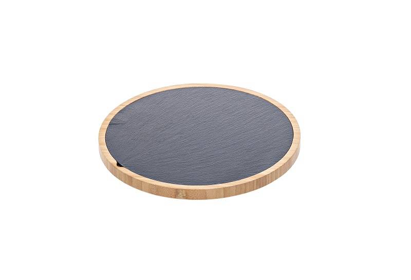 Podnos s bridlicou pr.27 cm okrúhly S4016
