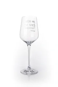Pohár na víno VIEŠ TANCOVAŤ 450 ml (biela potlač) 
