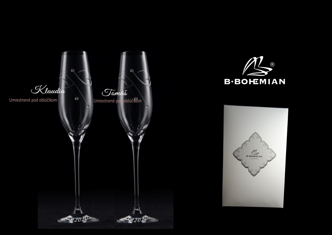 Poháre na sekt STAR 210 ml 2 ks + pieskovanie