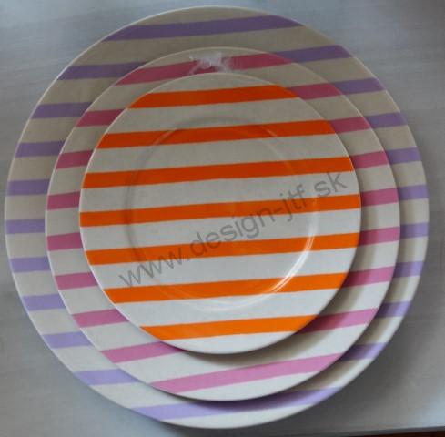 Tanier plytký 26 cm NINA fialové prúžky