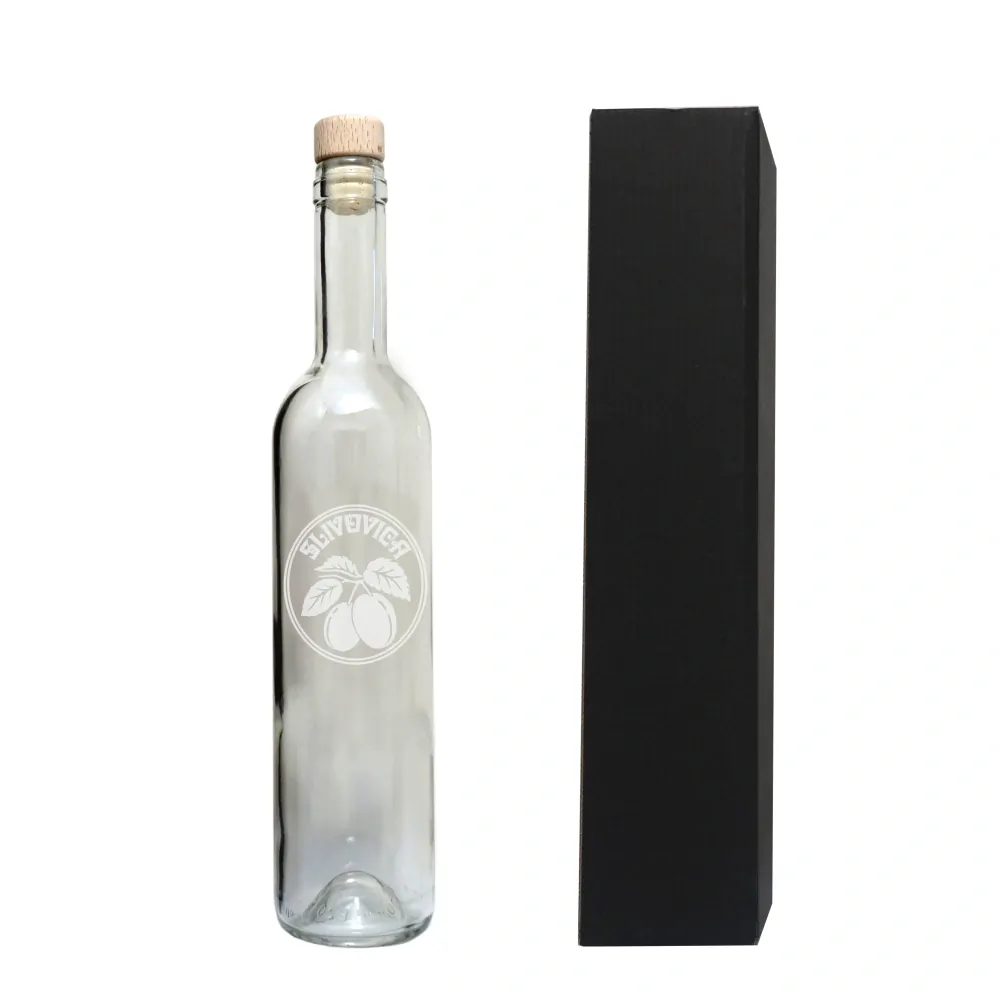 Fľaša na SLIVOVICU 500 ml, pieskovaná 