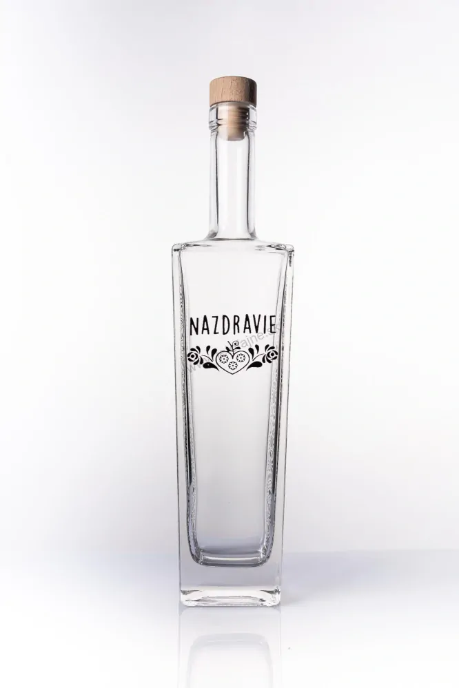 Fľaša NAZDRAVIE 0.5 l (čierna potlač, ornamenty) 