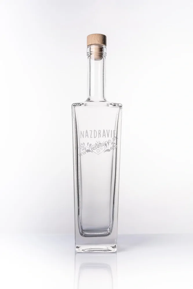 Fľaša NAZDRAVIE 0.5 l (biela potlač, ornamenty) 