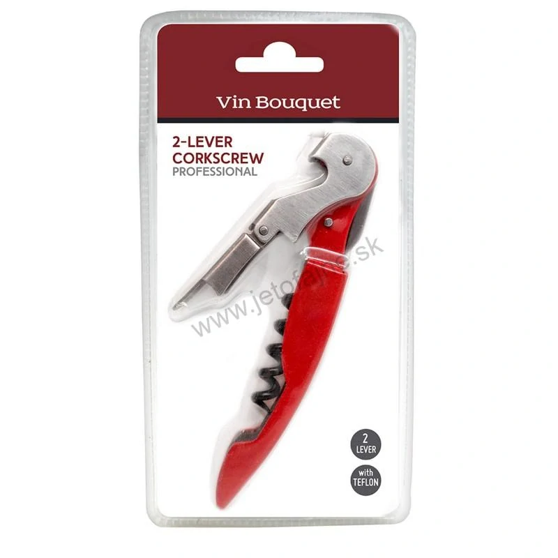 Otvárač na víno čašnícky červený, teflon