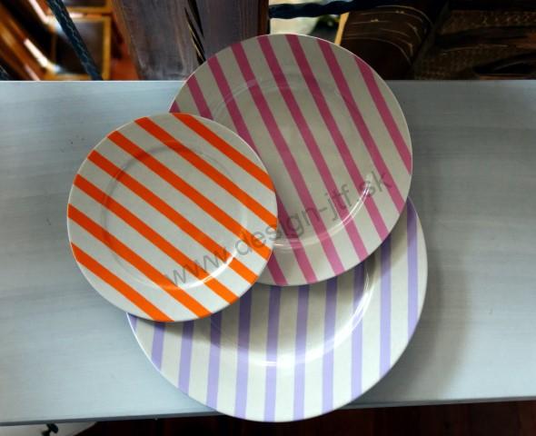 Tanier plytký 26 cm NINA fialové prúžky