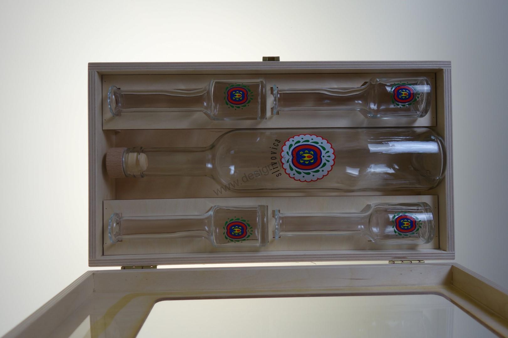 Darčeková kazeta Dlháň - SLIVOVICA (0,5 l + 4x 0,05 l)