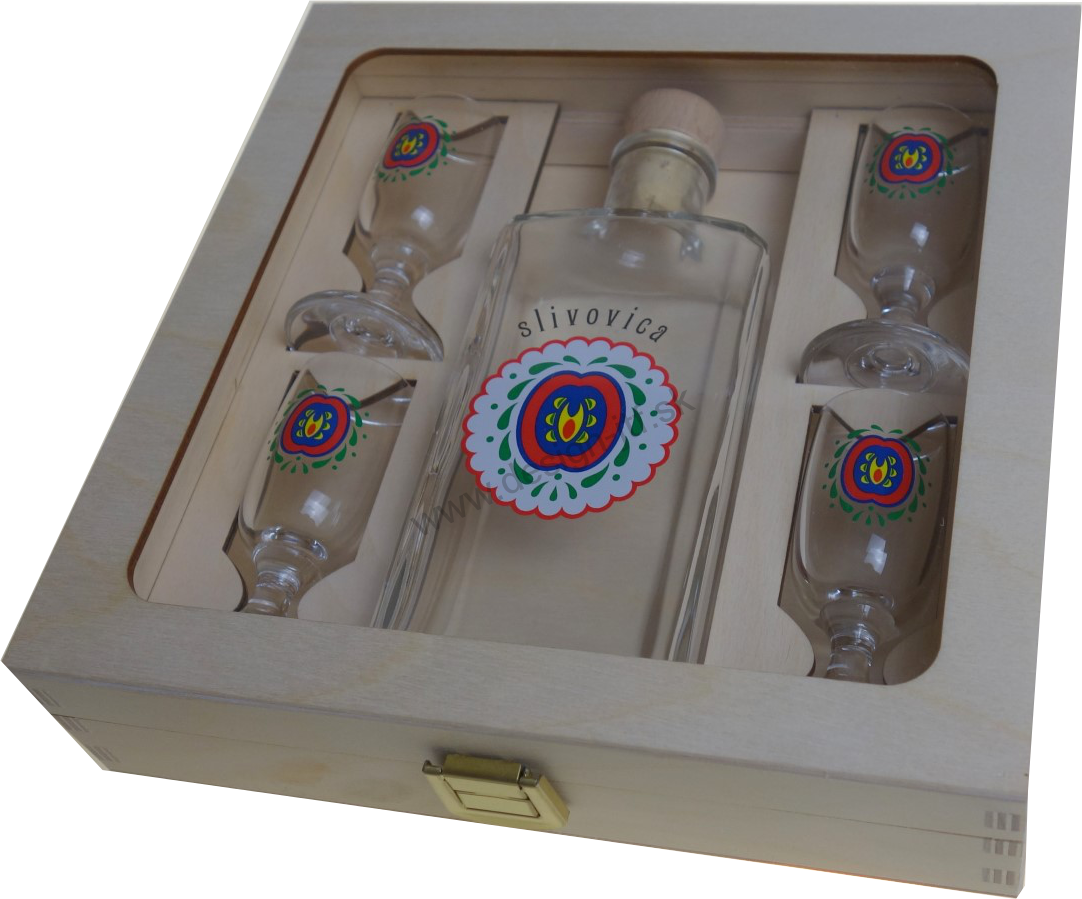 Darčeková kazeta Ploskačka - SLIVOVICA (0,2 l + 4x 0,02 l)