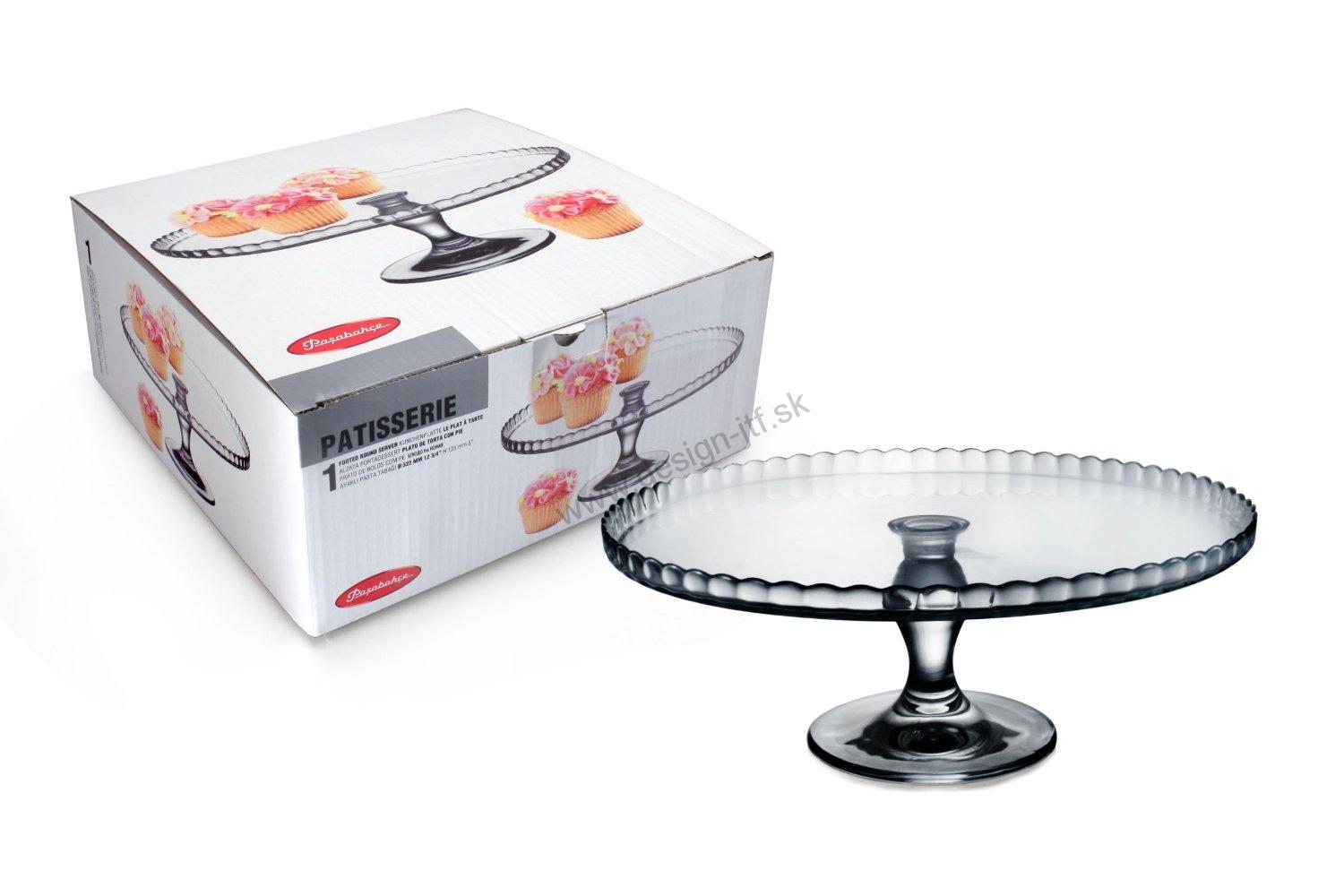 Podnos na na tortu sklenený 32 cm na nohe