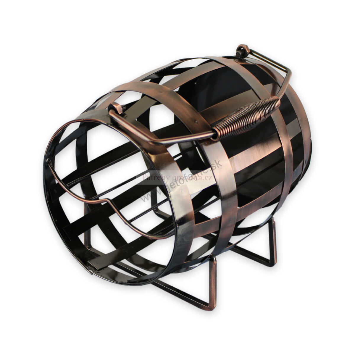 Kovový stojan na 3 vína, súdok