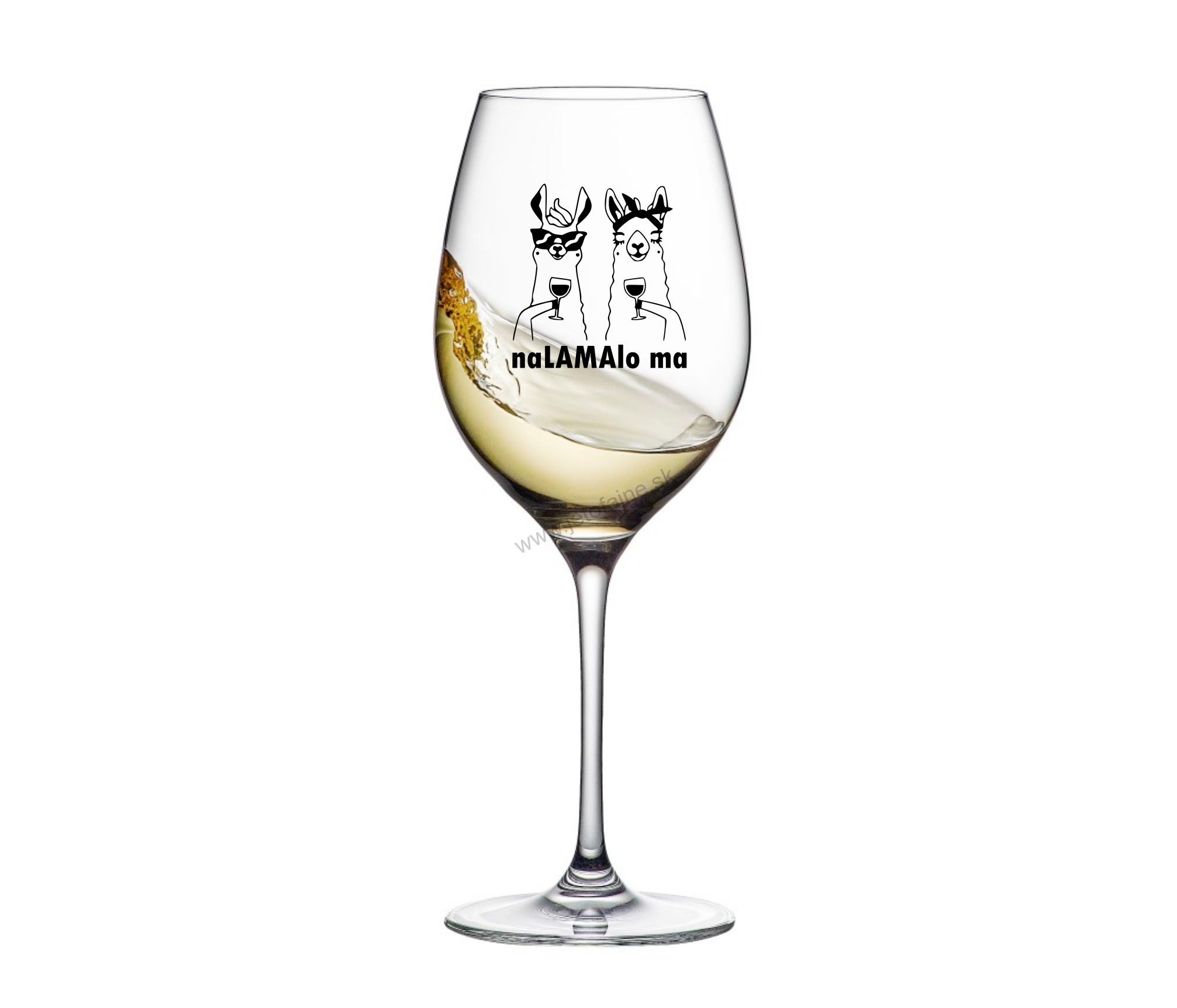 Pohár na víno "naLAMAlo ma" 470 ml čierna