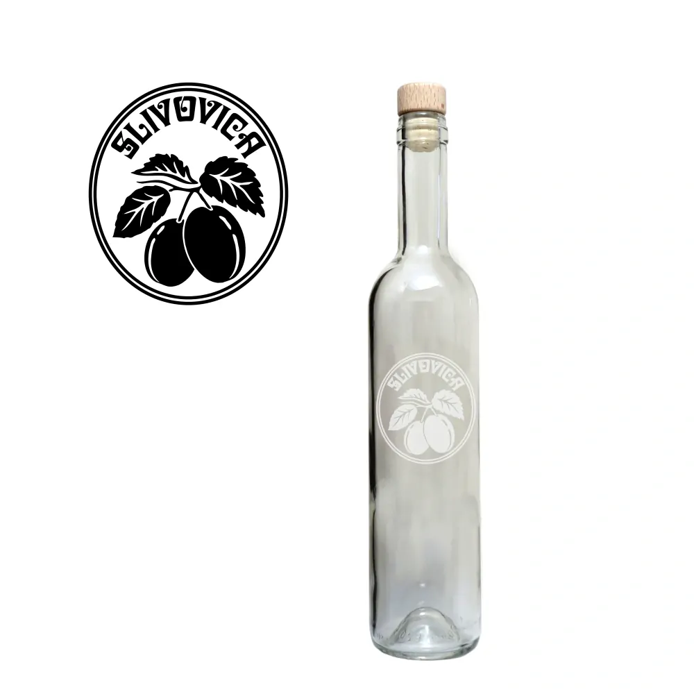 Fľaša na SLIVOVICU 500 ml, pieskovaná 