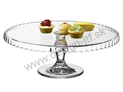 Podnos na na tortu sklenený 32 cm na nohe