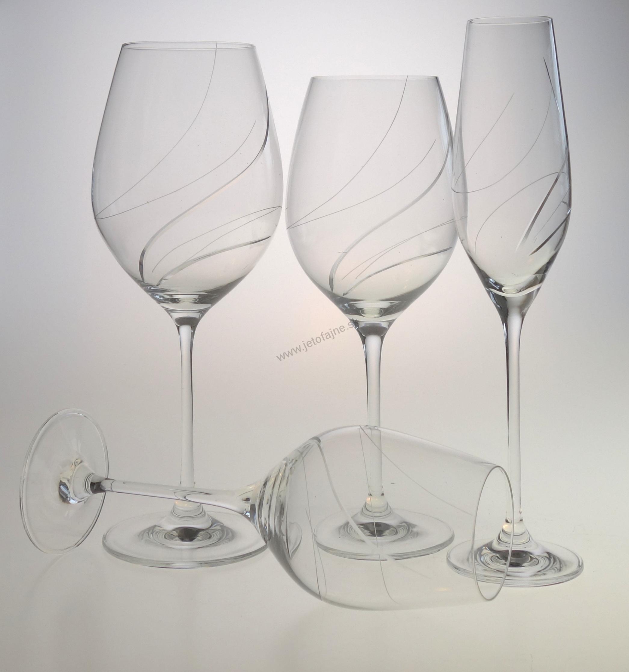 Brúsené poháre na sekt 210 ml - 2 kusy