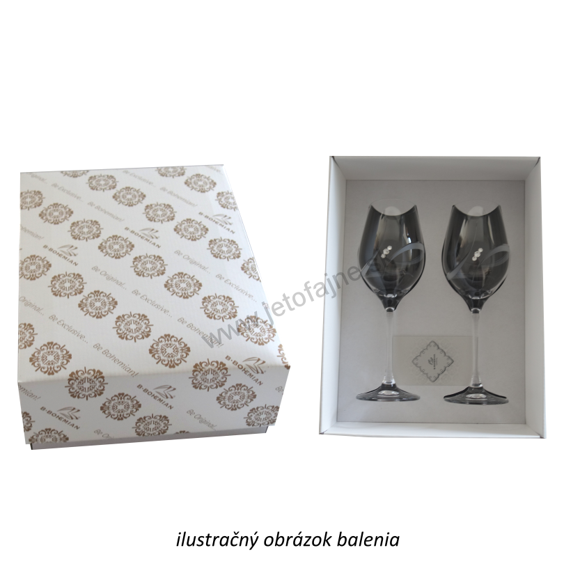 Poháre na víno SPARKLING HEARTS 470 ml 2ks + svadobné gravírovanie