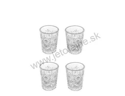 Brúsené poháre 20 ml Lissie set 4 ks