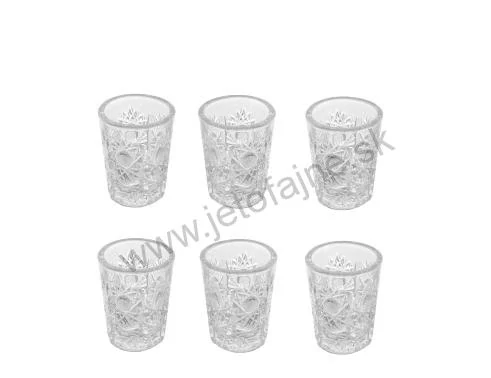 Brúsené poháre 20 ml Lissie set 6 ks